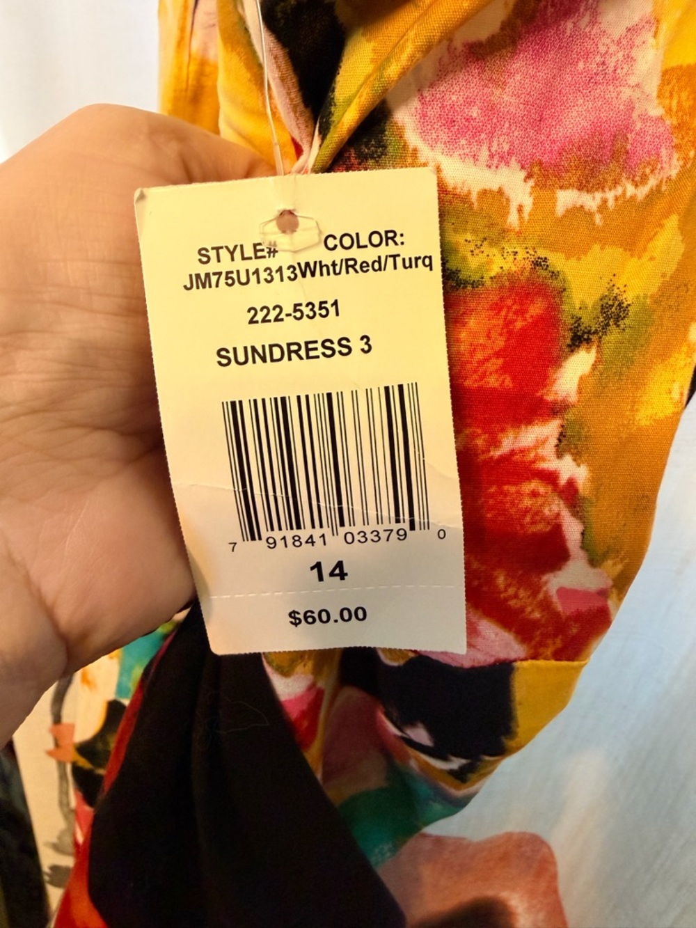 B. Smart Multicolor Floral Midi Dress with Black Waistband - Picture 3 of 9